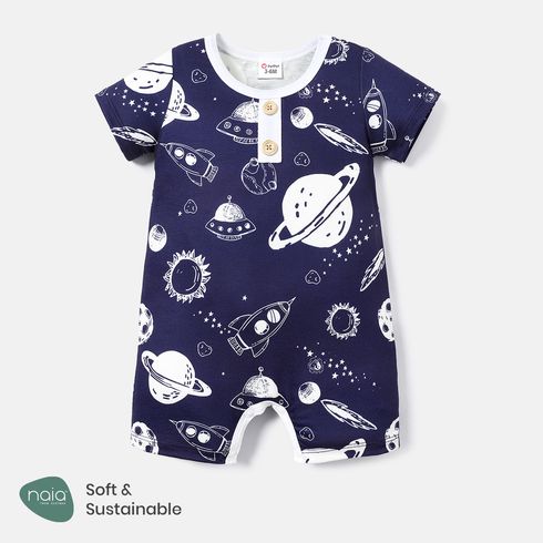 Naia™ Baby Boy Allover Planet Print Short-sleeve Romper