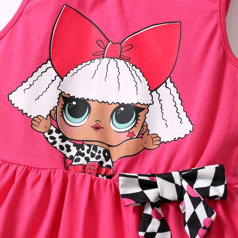 L.O.L. SURPRISE! 2pcs Toddler/Kid Girl Bowknot Design Sleeveless Tee and Shorts Set PINK-1 big image 2