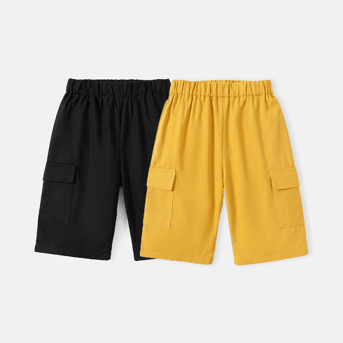 Kid Boy 100% Cotton Pocket Design Elasticized Shorts