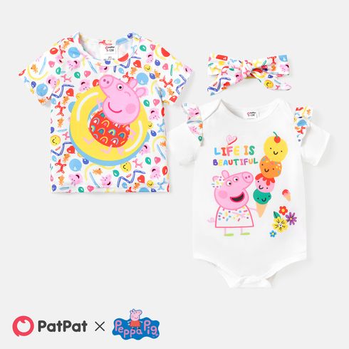 Peppa Pig Baby Boy/Girl Short-sleeve Graphic Print Tee or Romper Colorful big image 7