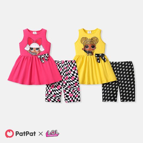 L.O.L. SURPRISE! 2pcs Toddler/Kid Girl Bowknot Design Sleeveless Tee and Shorts Set