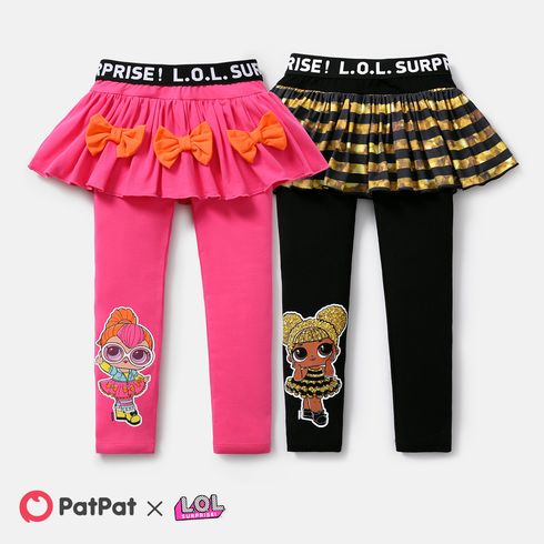 L.O.L. SURPRISE! Toddler/Kid Girl Cotton Bowknot Design/Stripe Skirt Leggings