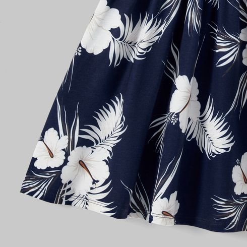 Family Matching Cotton Short-sleeve T-shirts and Floral Print Naia™ Spliced Ruffle Trim Cami Dresses Sets ColorBlock big image 8