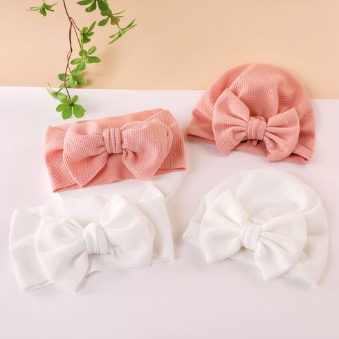 Bow Decor Turban Hat & Headband for Mom and Me Rose Gold big image 6