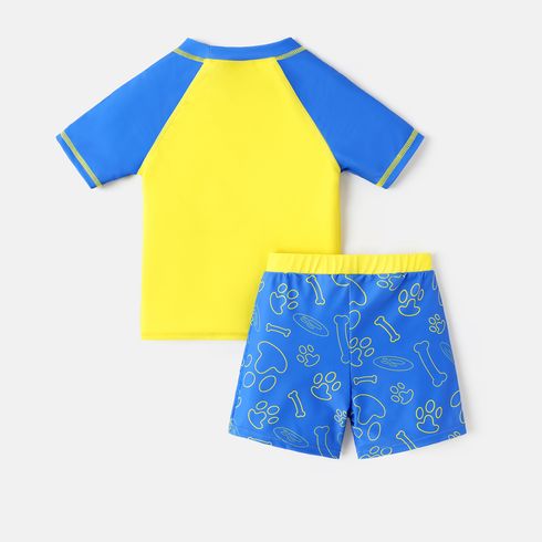 PAW Patrol Toddler Boy 2pcs Colorblock Tops and Trunks Swimsuit Dark Blue big image 6
