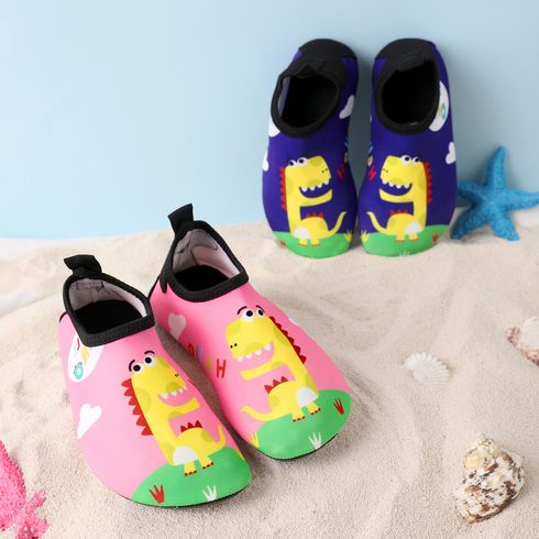 Toddler / Kid Dinosaur Pattern Slip-on Aqua Socks Pink big image 2