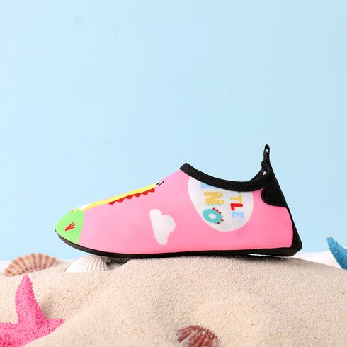Toddler / Kid Dinosaur Pattern Slip-on Aqua Socks Pink big image 4