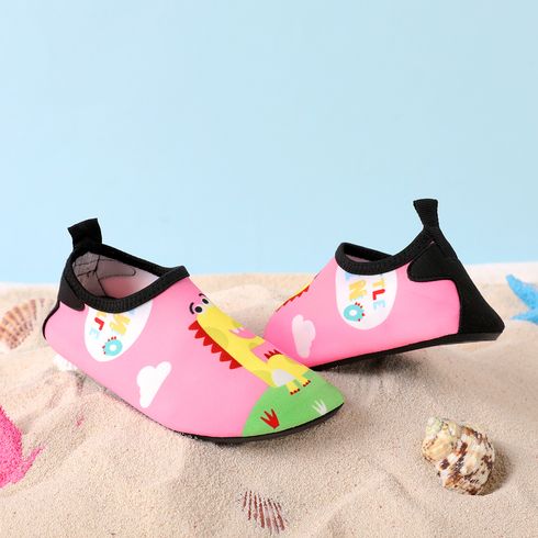 Toddler / Kid Dinosaur Pattern Slip-on Aqua Socks Pink big image 3