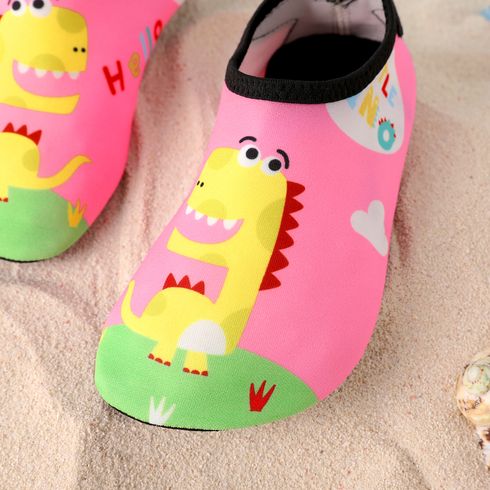 Toddler / Kid Dinosaur Pattern Slip-on Aqua Socks Pink big image 5
