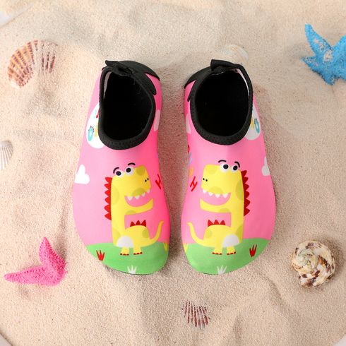 Toddler / Kid Dinosaur Pattern Slip-on Aqua Socks Pink big image 1