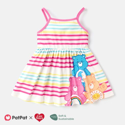 Care Bears Baby Girl Colorful Striped or Allover Print Cami Dress Color block big image 1