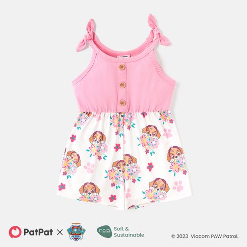 PAW Patrol Toddler Girl Naia Cotton Floral Print Button Design Slip Rompers