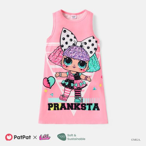 L.O.L. SURPRISE! Kid Girl Naia Character Print Sleeveless Dress Pink big image 1
