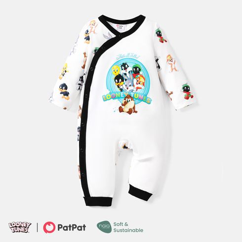 Looney Tunes Baby Boy/Girl Allover Print Long-sleeve Button Naia™ Jumpsuit