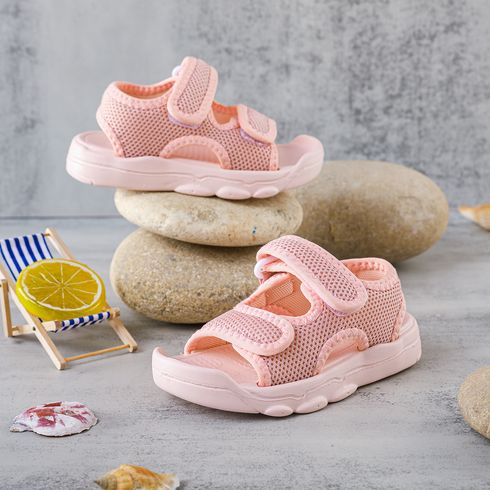Toddler Lightweight Breathable Double Velcro Sandals Light Pink big image 2
