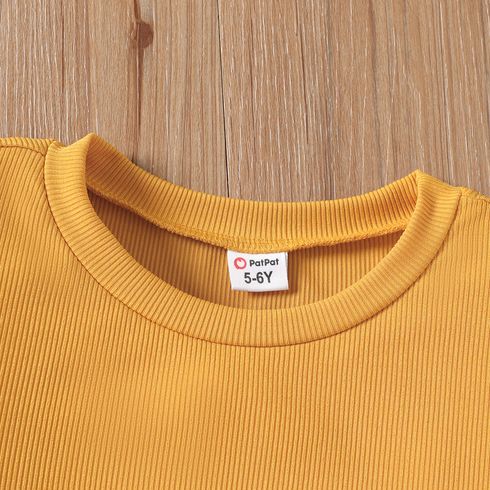 Kid Girl Textured Puff Sleeve Top Ginger big image 4