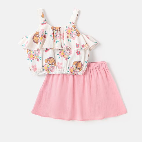 PAW Patrol Toddler Girl 2pcs 100% Cotton Ruddle Camisole and Skirt Set Pink big image 2