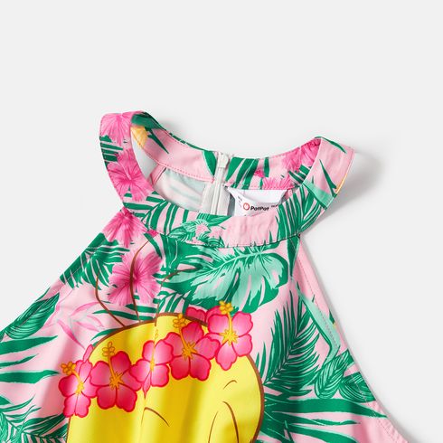 Looney Tunes Mommy and Me Allover Print Halter Belted Rompers Colorful big image 13