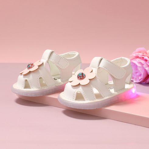 Baby / Toddler Floral Decor LED Prewalker Shoes Beige big image 5