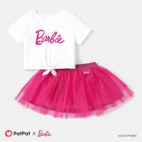Barbie بدلة تنورة 2 - 6 سنوات حريمي كم قصير متعدد الطبقات حروف