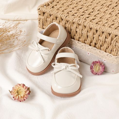 Toddler / Kid Solid Bow Decor Flats Beige big image 3