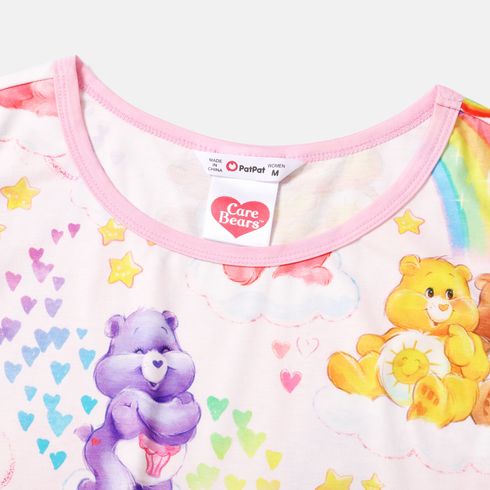 Care Bears Mommy and Me Allover Print Ruffle Trim Tank Top & Shorts Sets PinkyWhite big image 11