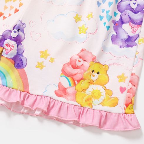 Care Bears Mommy and Me Allover Print Ruffle Trim Tank Top & Shorts Sets PinkyWhite big image 4