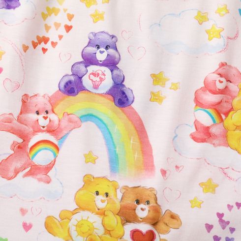 Care Bears Mommy and Me Allover Print Ruffle Trim Tank Top & Shorts Sets PinkyWhite big image 3