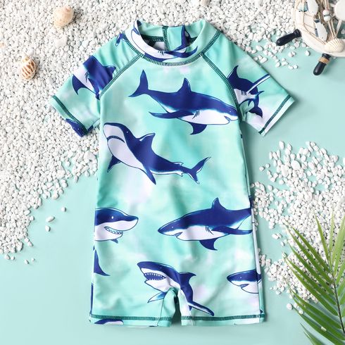 Toddler Boy Shark Pattern One Piece Swimsuit