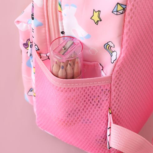 Kids Unicorn Pattern Flat Cartoon Large Capacity Backpack Travel Bag Preschool Backpack Pink big image 4