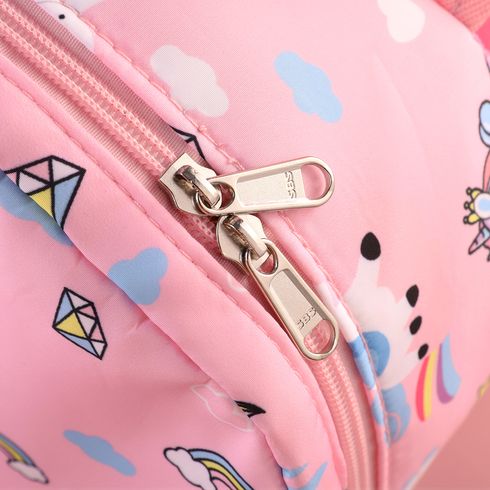 Kids Unicorn Pattern Flat Cartoon Large Capacity Backpack Travel Bag Preschool Backpack Pink big image 5