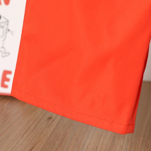 2pcs Kid Boy Game Print Short-sleeve Tee and Solid Shorts Set Orange big image 5