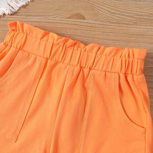 2pcs Toddler Girl Boho Cami Top and Solid Elasticized Shorts Set Multicolour-1 big image 5