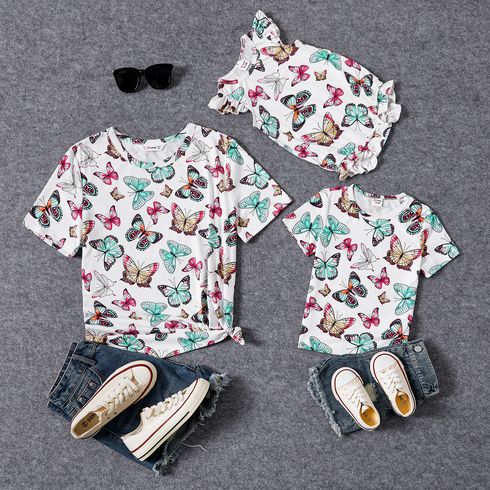 Mommy and Me Short-sleeve Allover Butterfly Print Naia™ Tee