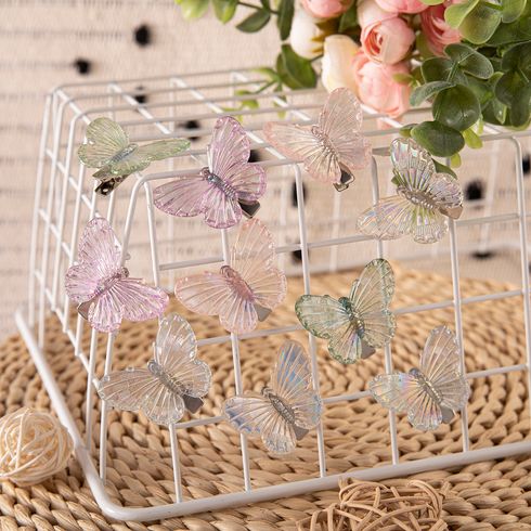 10-pack Butterfly Hair Clips per ragazza Multicolore big image 5