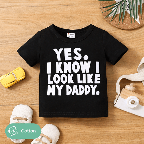 Father's Day Baby Boy/Girl 95% Cotton Letter Print Short-sleeve Tee