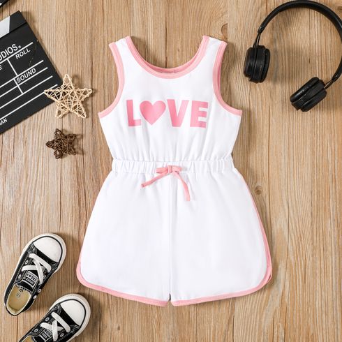 Toddler Girl Letter Print Cotton Combo Tank Romper