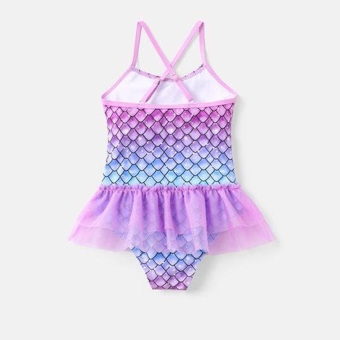 Lol. Überraschung! Kind Mädchen Mesh Spleiß Meerjungfrau einteiliger Slip Badeanzug helles lila big image 2