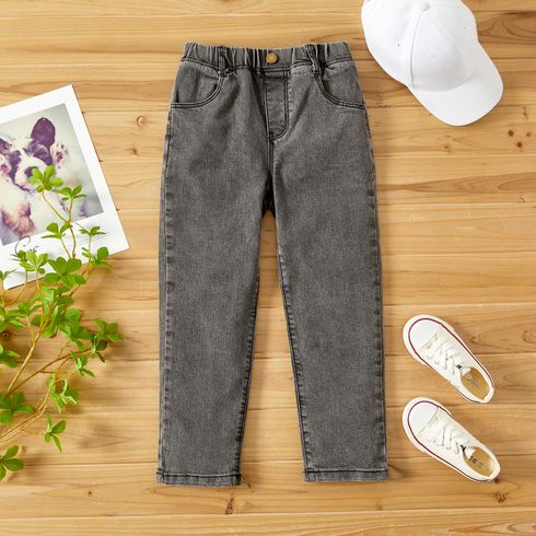 Toddler/Kid Solid Color Elasticized Denim Jeans