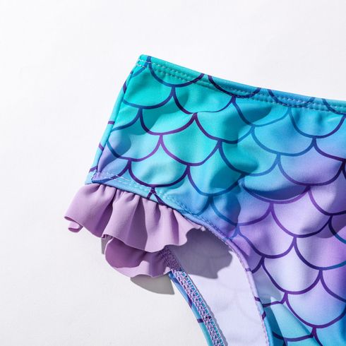 2pcs Toddler Girl Mermaid Pattern Swimsuit Mint Green big image 5