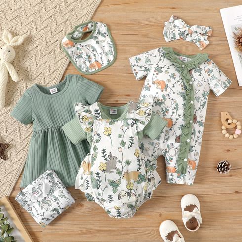 Easter Baby Girl Allover Rabbit Print Sets