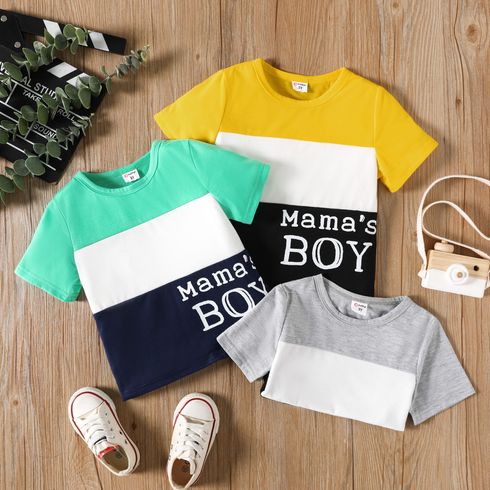 Toddler Boy Letter Print Colorblock Short-sleeve Tee