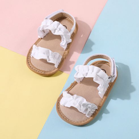 Baby / Toddler Ruched Dual Strap Sandals White big image 4