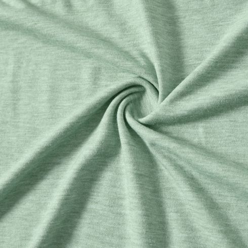 Family Matching Green Halter Neck Sleeveless Drawstring Dresses and Striped Splicing Short-sleeve T-shirts Sets Green big image 19