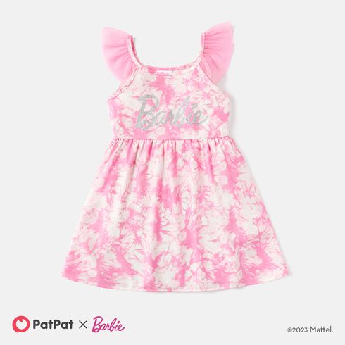 Barbie Toddler Girl Letter Print Short-sleeve Cotton Dress