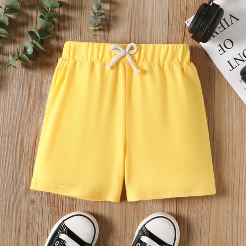 Toddler Girl/Boy Basic Solid Shorts Yellow big image 1