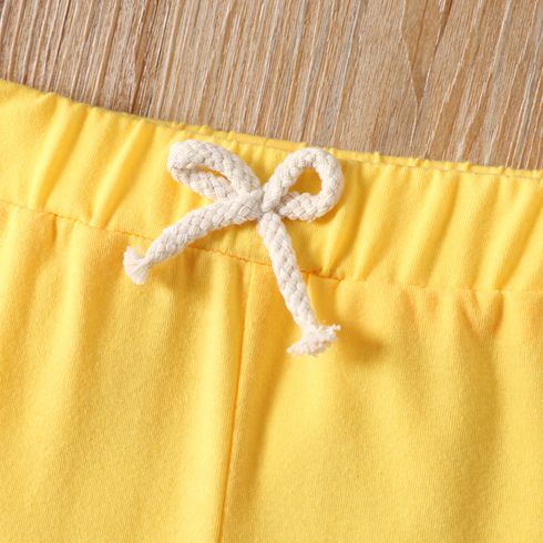 Toddler Girl/Boy Basic Solid Shorts Yellow big image 4