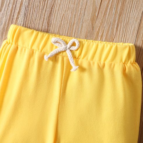Toddler Girl/Boy Basic Solid Shorts Yellow big image 3