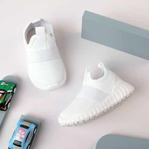 Toddler/Kid Breathable Texture Solid Sport Shoes White big image 1