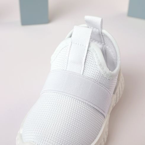 Toddler/Kid Breathable Texture Solid Sport Shoes White big image 4